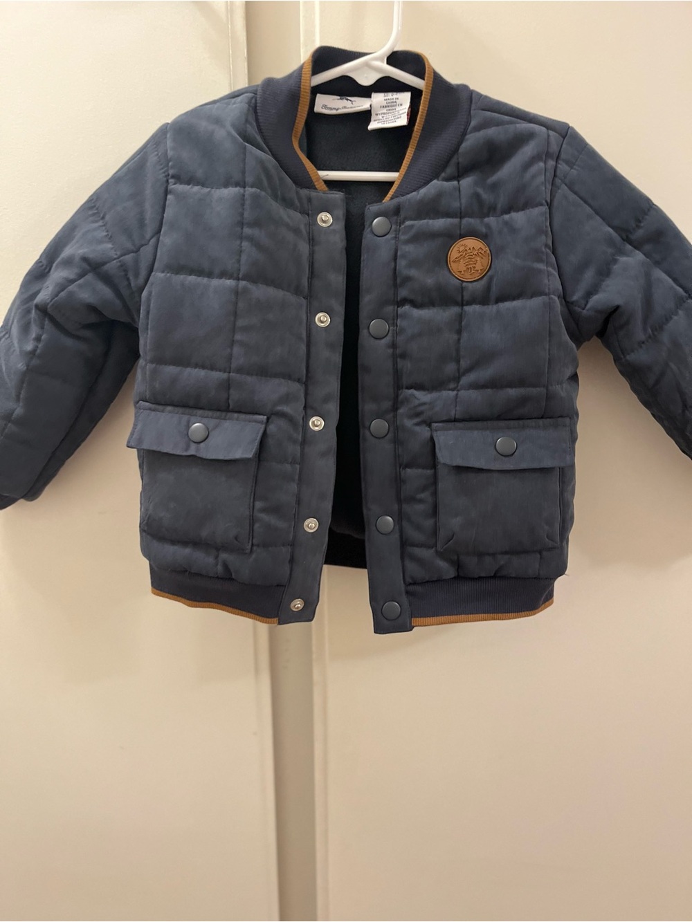 Tommy Bahama Kids Size 4T Quilted Slate Blue Bomber Puffer Jacket